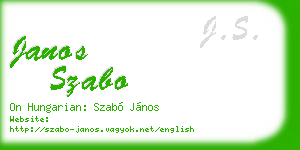 janos szabo business card