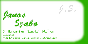 janos szabo business card